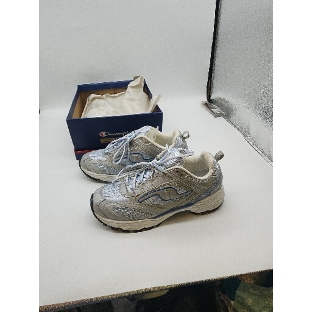 Women's Champion Blue Silver Running Sneakers Shoes Size 8W